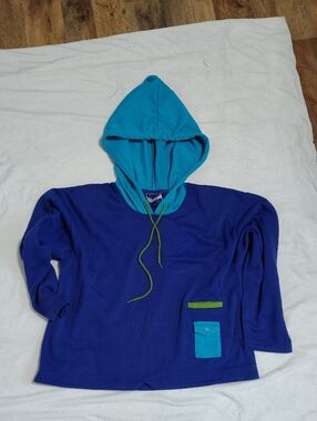 Unbranded Kids Royal Blue Pullover Hoodie with Teal Hood